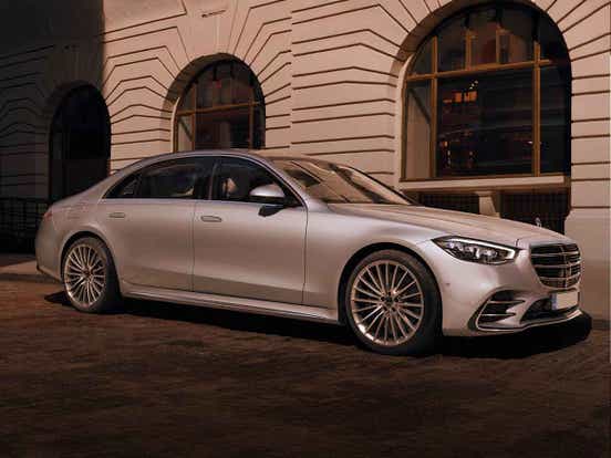 Mercedes-Benz S-Class luxury sedan with powerful V8 hybrid engine