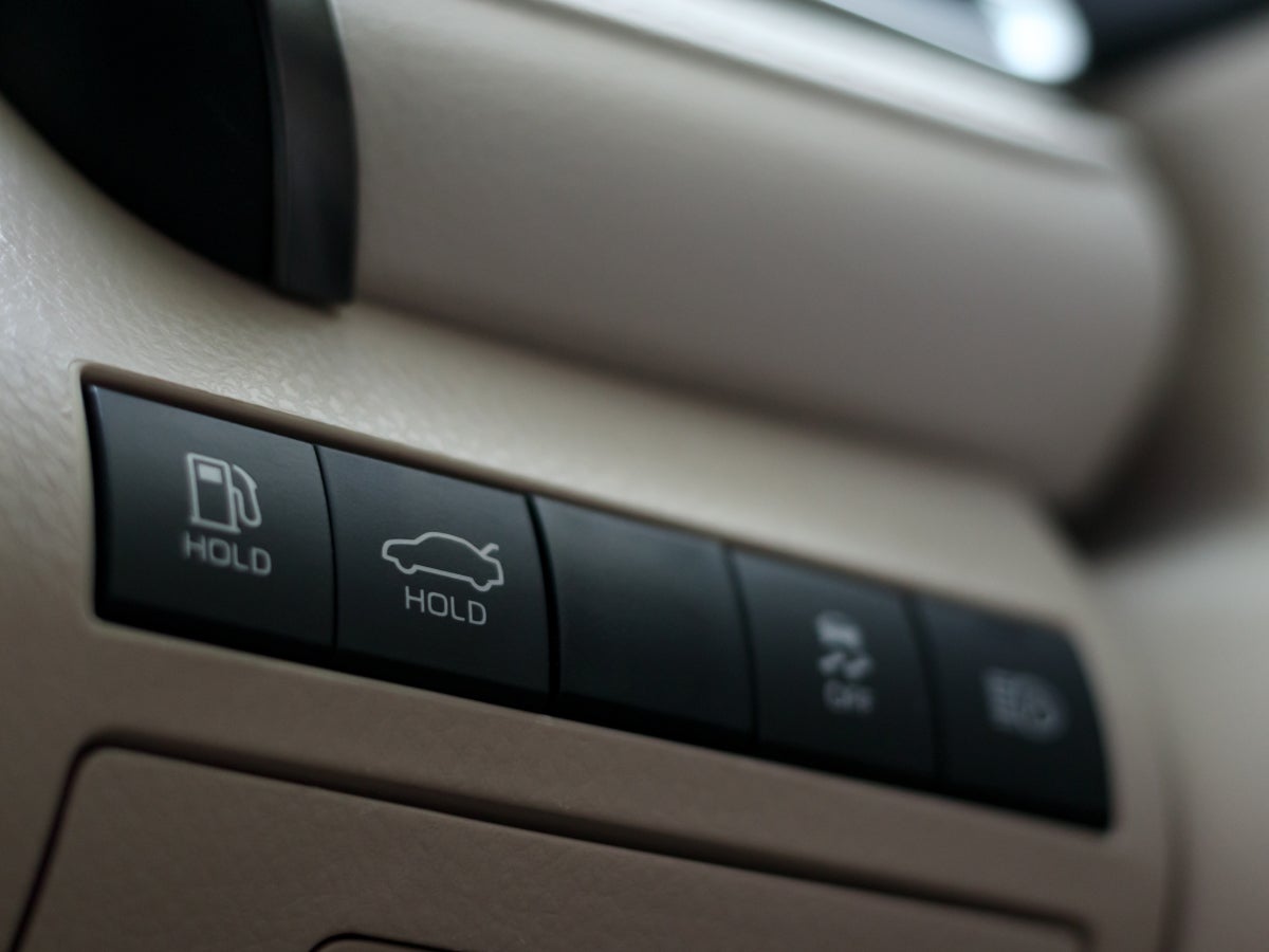boot release button on the car dashboard