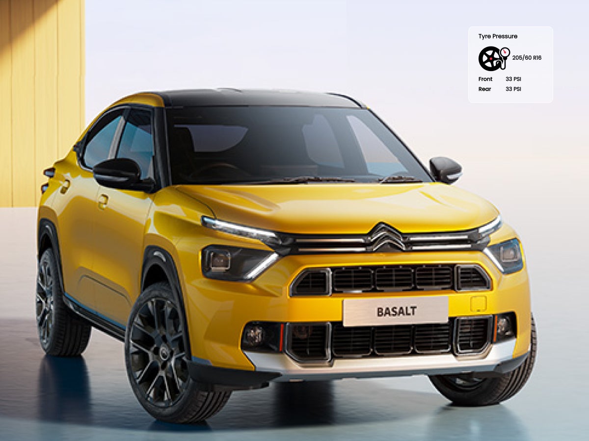 Citroën Basalt tyre pressure