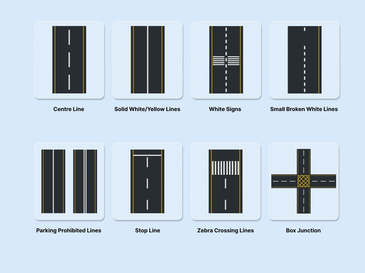 Road Marking or Pavement Marking Signs in India