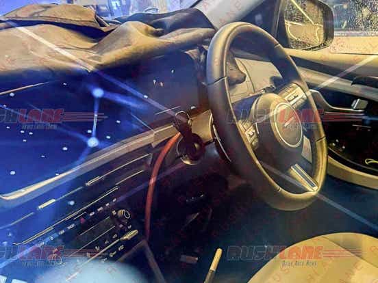 2025 hyundai creta ev spied interior steering wheel dashboard hvac controls