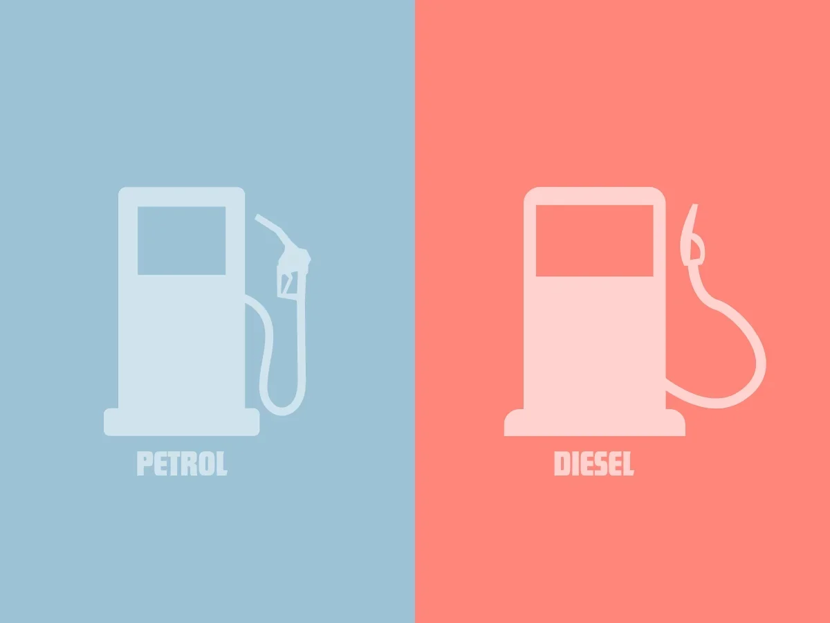petrol vs diesel cartoon graphic
