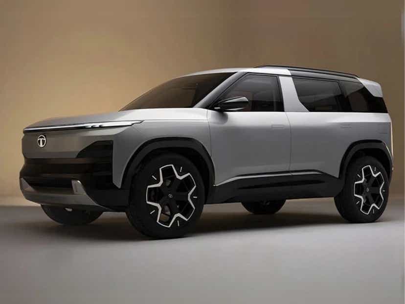 upcoming new 2025 tata sierra ev electric suv front