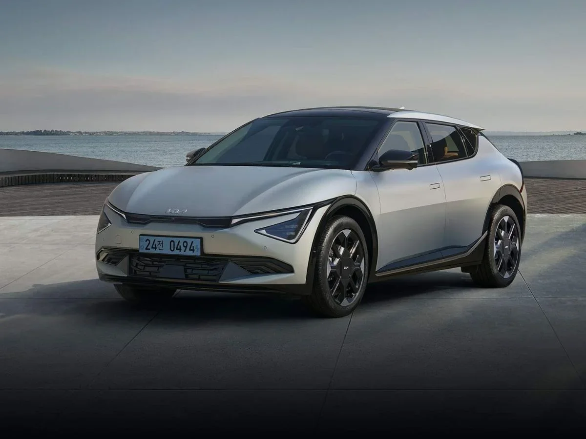 2025 kia ev6 facelift front three quarters design grey