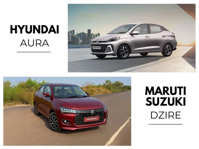 2024 maruti suzuki dzire vs hyundai aura specs comparison design aryan