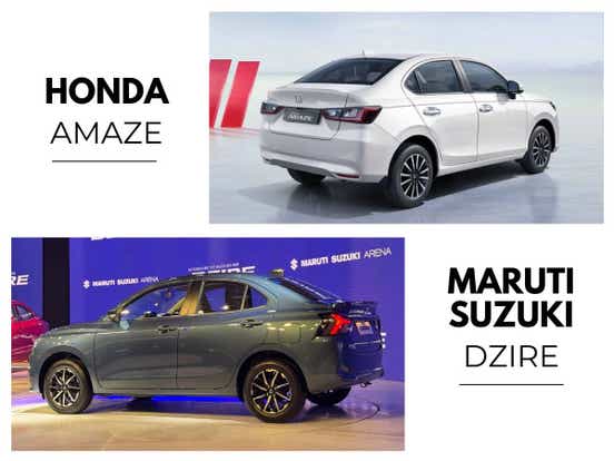 new amaze vs dzire rear design aryan