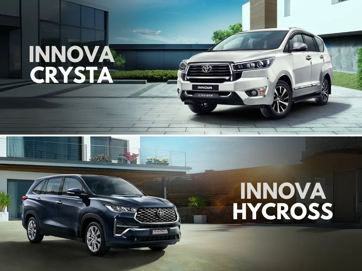 toyota innova crysta vs hycross mileage specs comparison aryan
