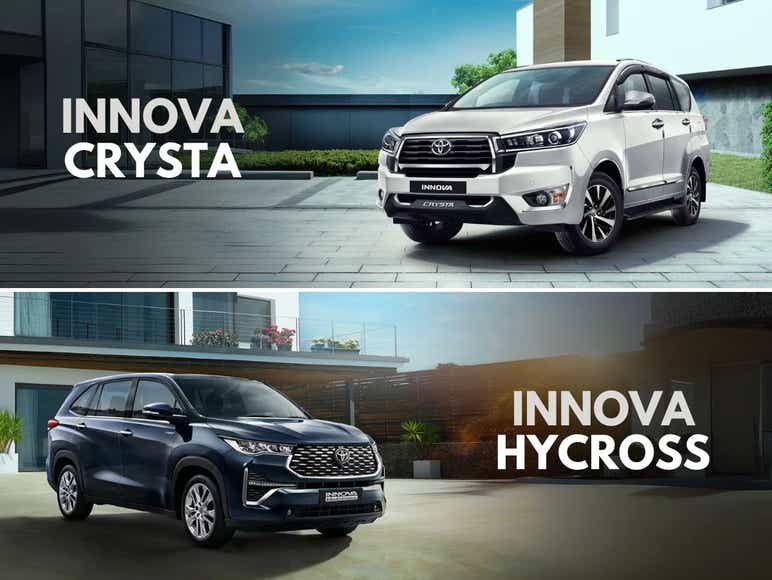 toyota innova crysta vs hycross mileage specs comparison aryan
