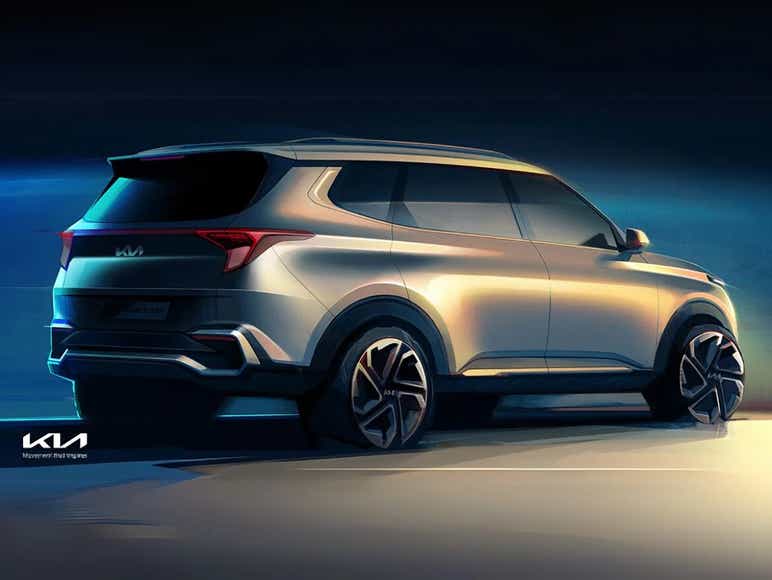 upcoming 2025 kia carens ev sketches ice rear design