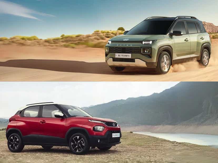 2025 hyundai exter vs tata punch mileage comparison claimed figures