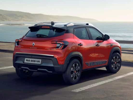 2025 renault kiger turbo suv exterior rear red black dual tone colours