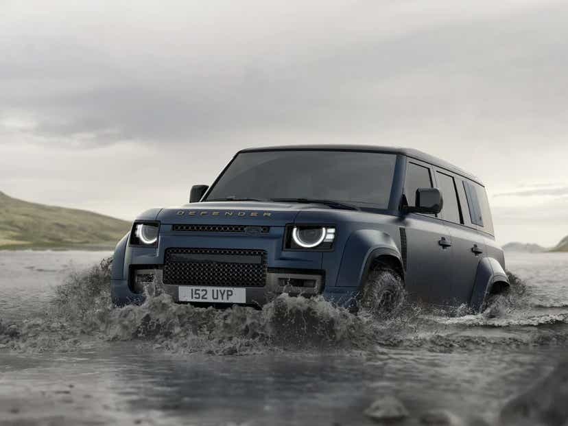 land rover defender 2025 water wading depth capacity blue matte octa