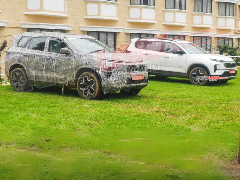 upcoming tata safari petrol spied rushlane