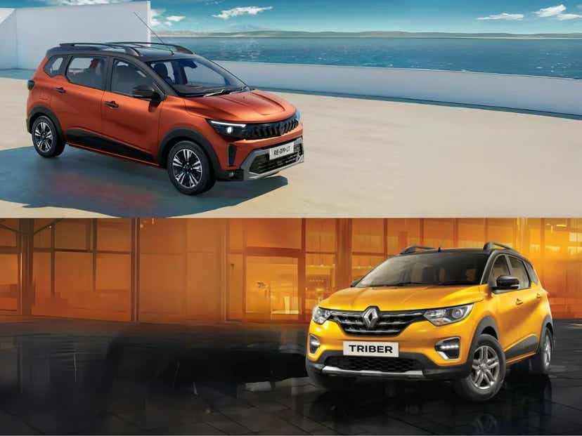 renault triber new vs old design exterior