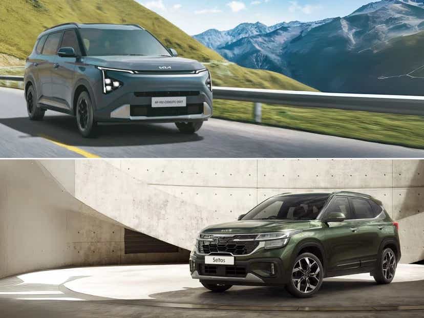 2025 kia seltos vs carens clavis mileage comparison design front exterior