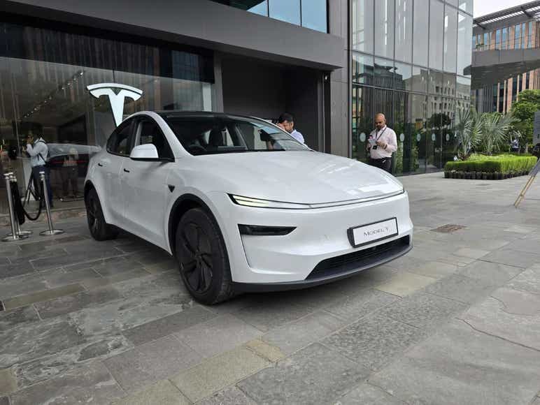 Tesla Delhi showroom location photos