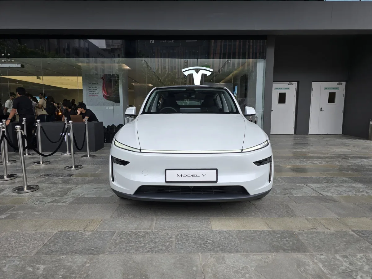 Tesla Delhi showroom location photos