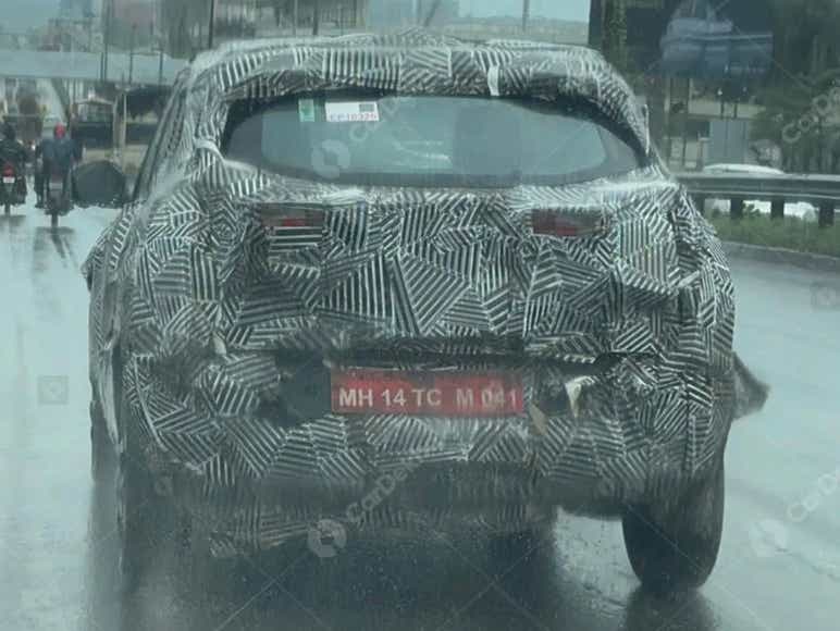 new tata punch facelift spy shots rear cardekho