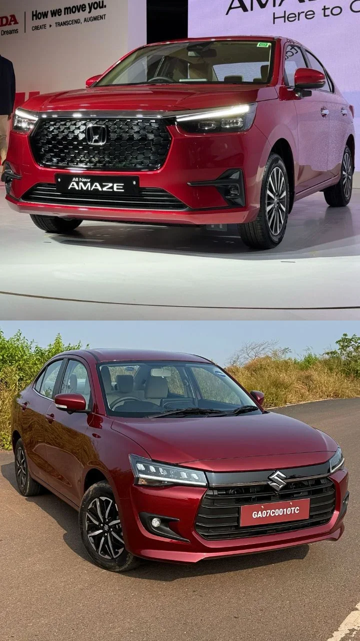 honda amaze vs maruti suzuki dzire design