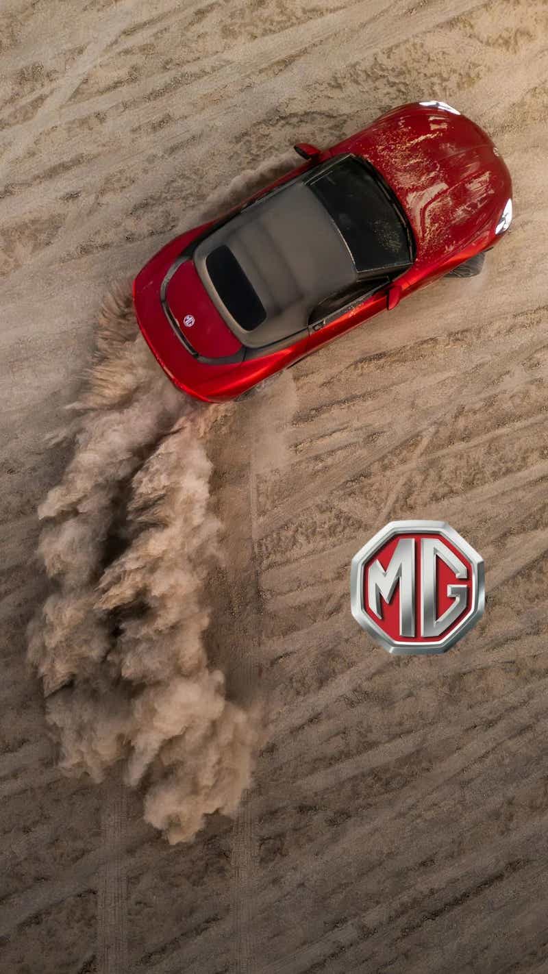 2025 mg cyberster india action shot logo