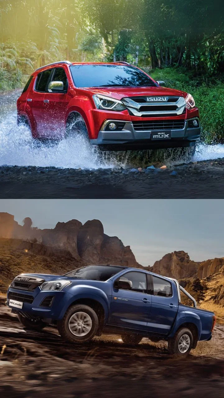 isuzu cars in india mux suv hi lander pickup truck blue red