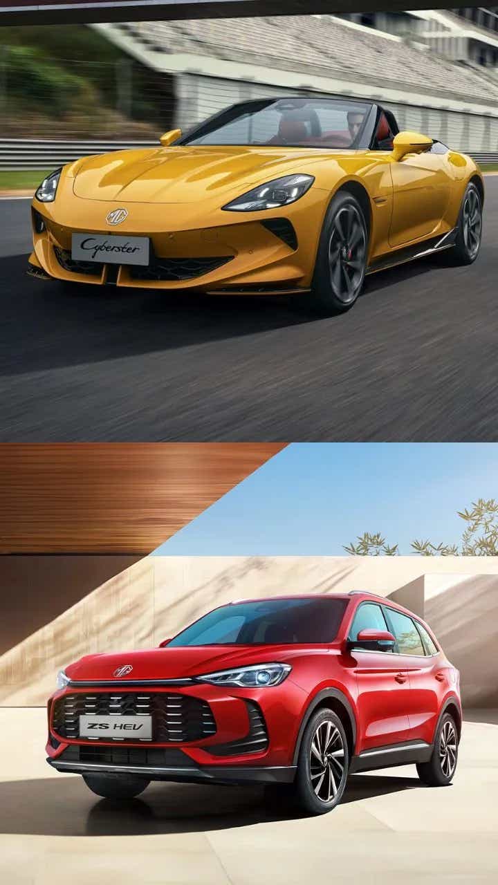 upcoming mg cars in india cyberster zs hev hybrid electric ev