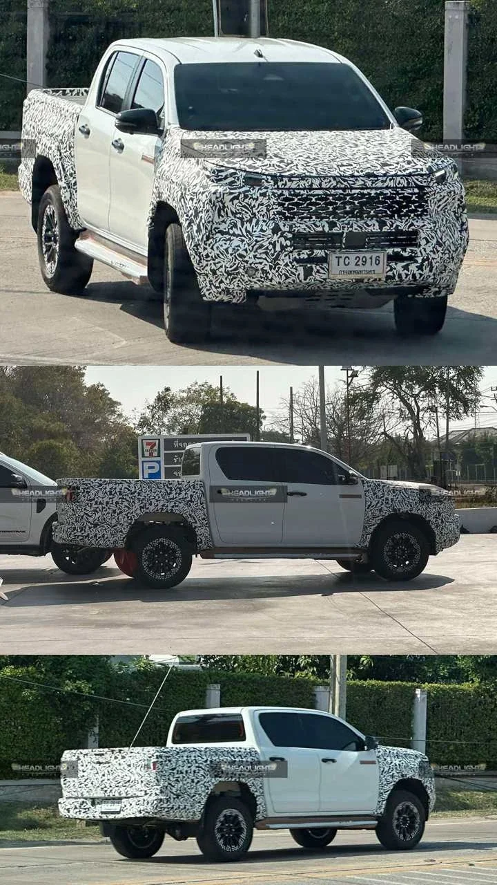 Toyota Hilux facelift spotted on test