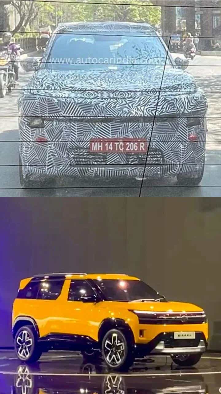 upcoming new 2025 tata sierra suv spy shots spied testing design aryan autocar india