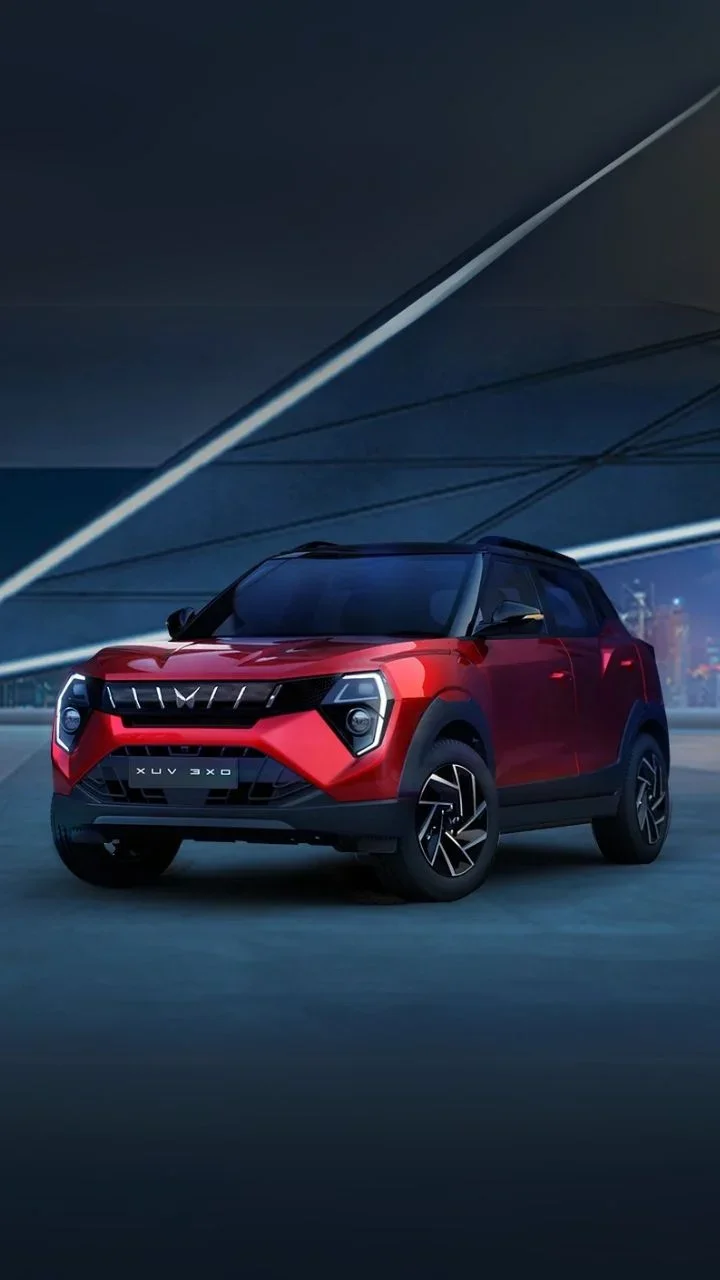 2025 mahindra xuv 3xo red suv front design