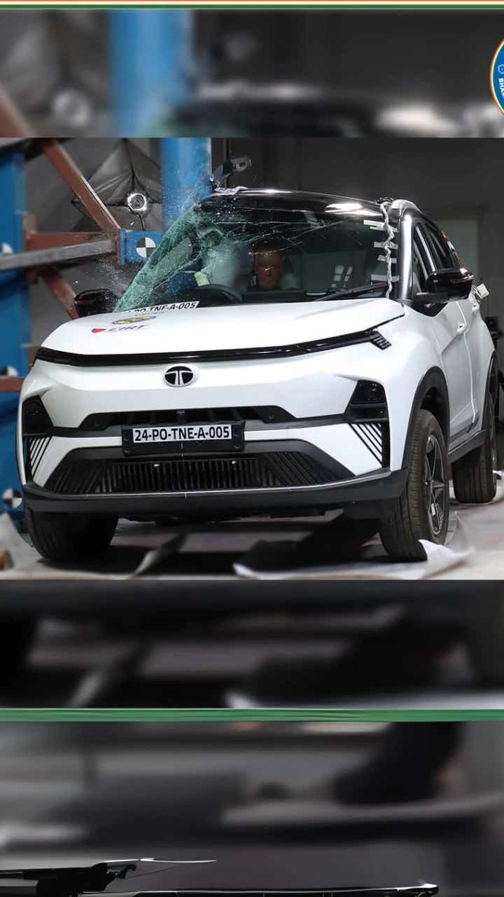 Tata Nexon EV side pole crash test