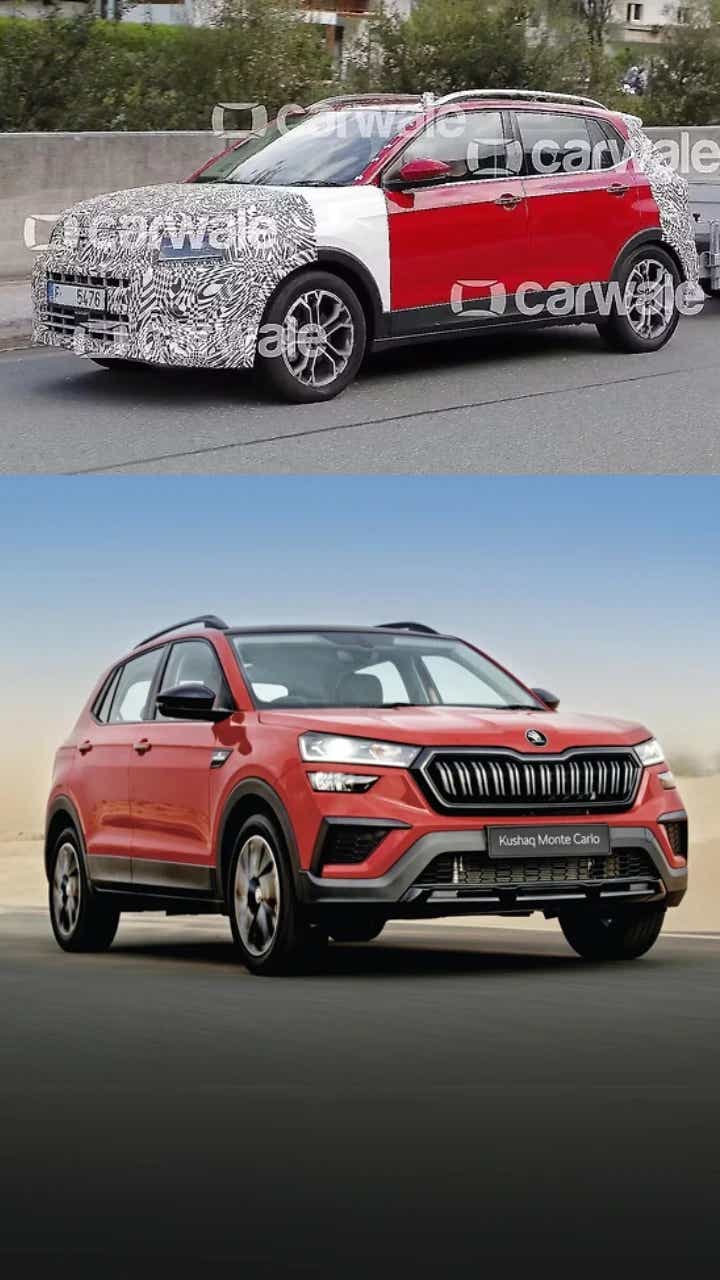 2025 Skoda Kushaq facelift spotted on test