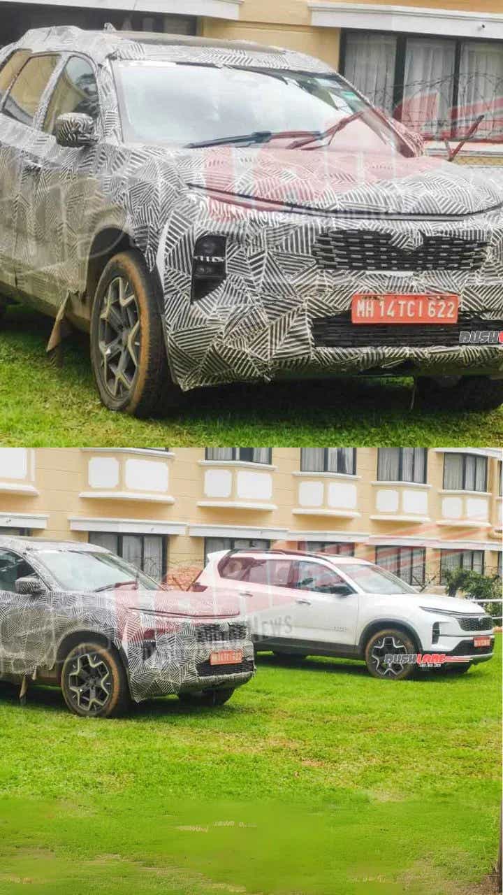 upcoming tata safari petrol spied testing rushlane