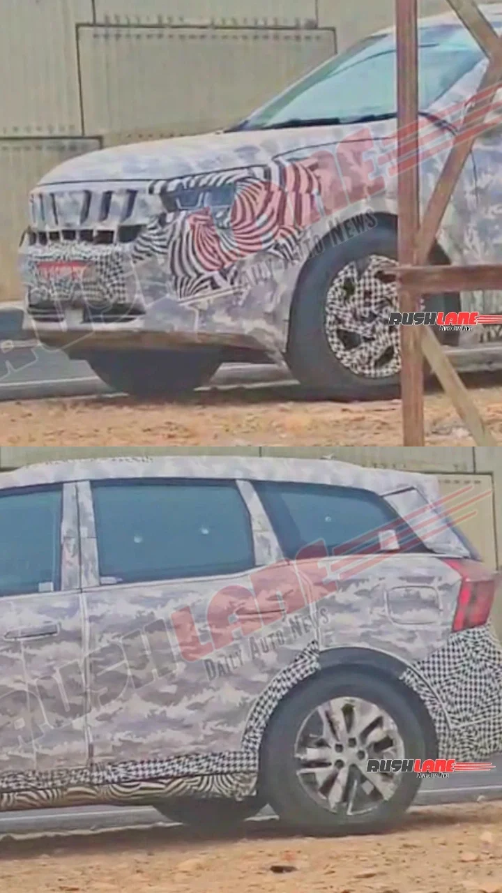 Mahindra XUV700 facelift spotted on test