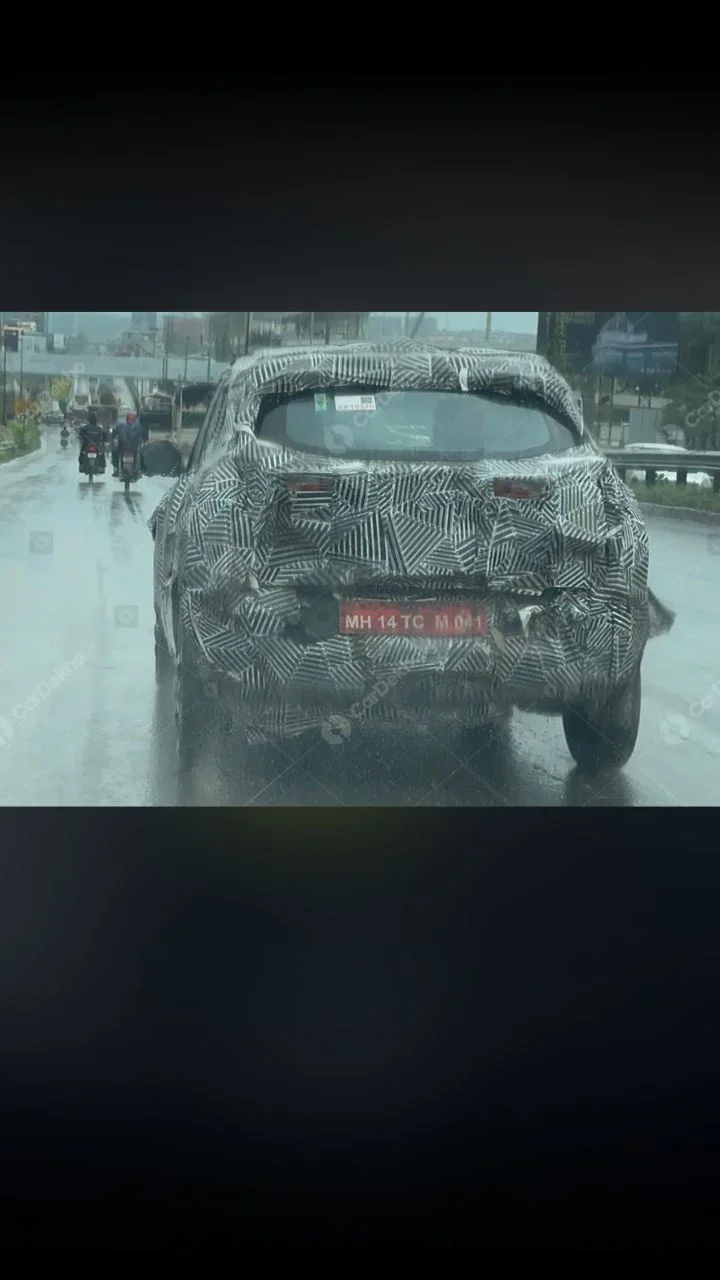 upcoming tata punch facelift spied rear design cardekho