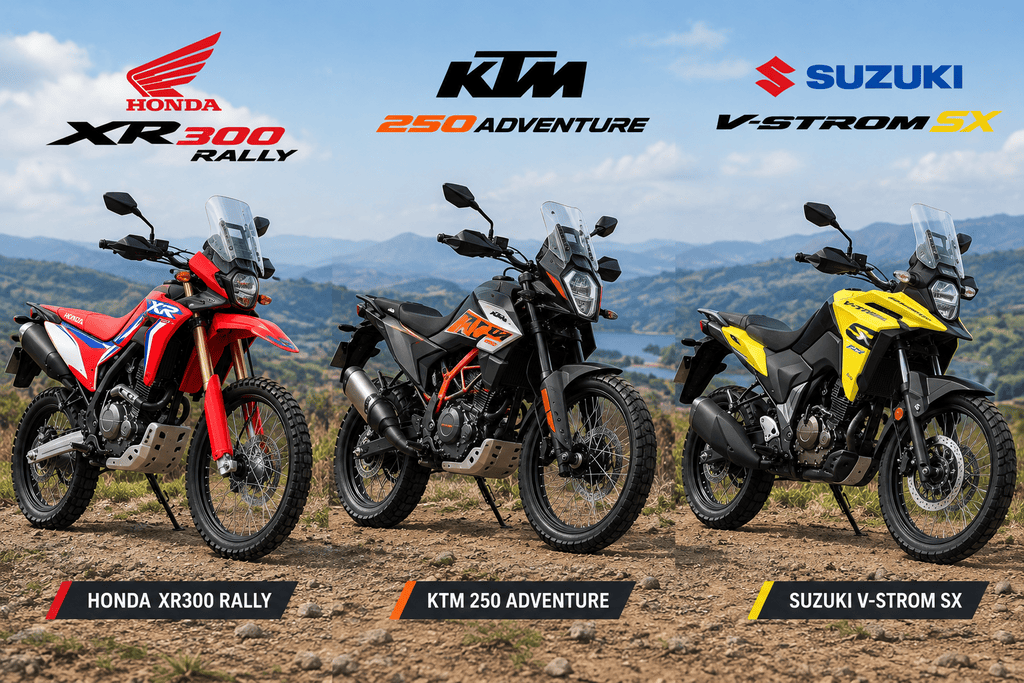 Honda XR300 Rally vs KTM 250 Adventure vs Suzuki V-Strom SX Comparison
