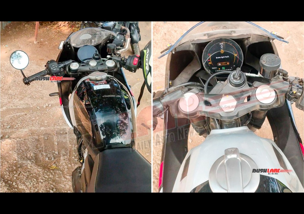 Triumph Thruxton 400 Spotted Testing With TFT Dash