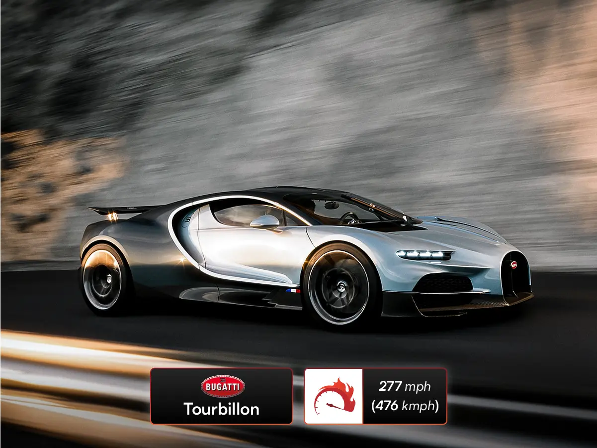 Bugatti Tourbillon | 276 mph (445 km/h)