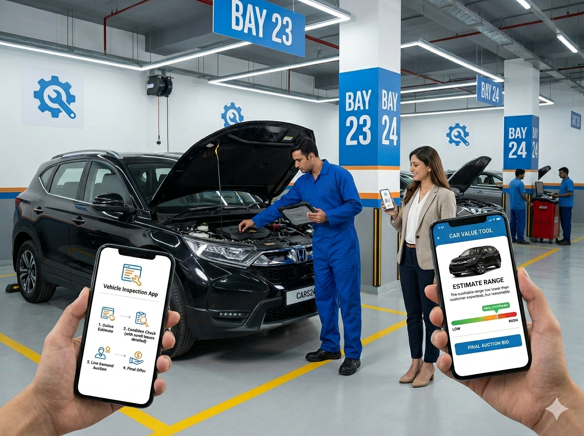 How online used car valuations work at Cars24, and why the final price can differ from the estimate