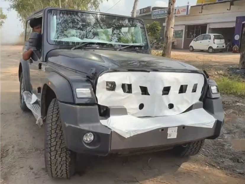 mahindra thar facelift spy shots front itsavtanshsingh instagram