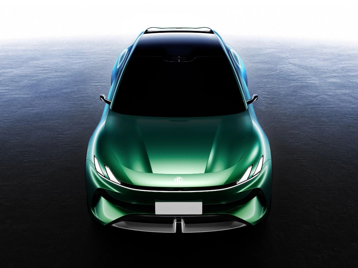 MG Cyber Concept Car Beetle Green Exterior Front Profile