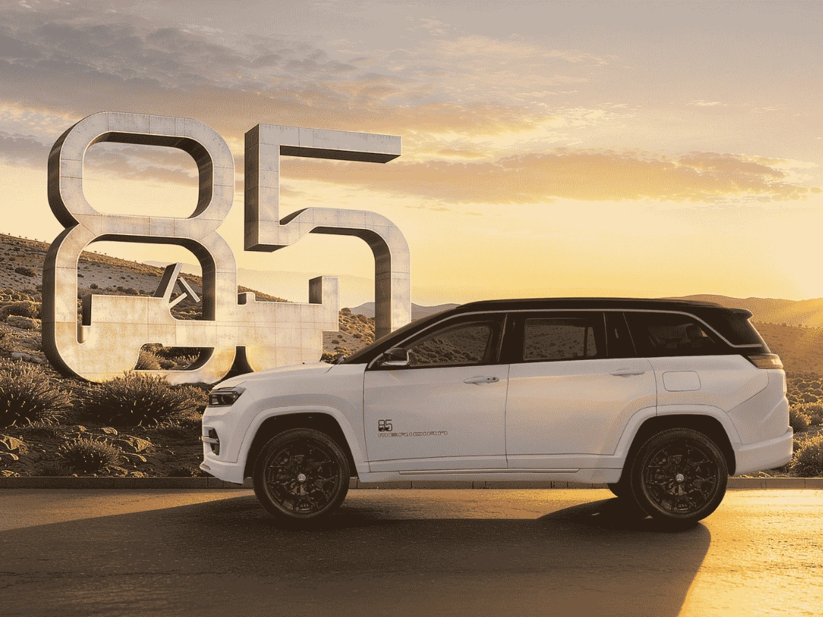 Jeep Meridian 85th Anniversary Edition Rear Profile White Exterior