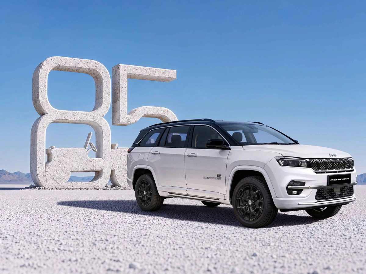 Jeep Meridian 85th Anniversary Edition Quater Front Profile White Exterior