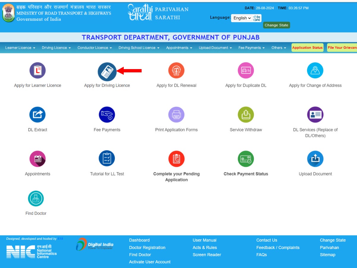 Apply for Driving License