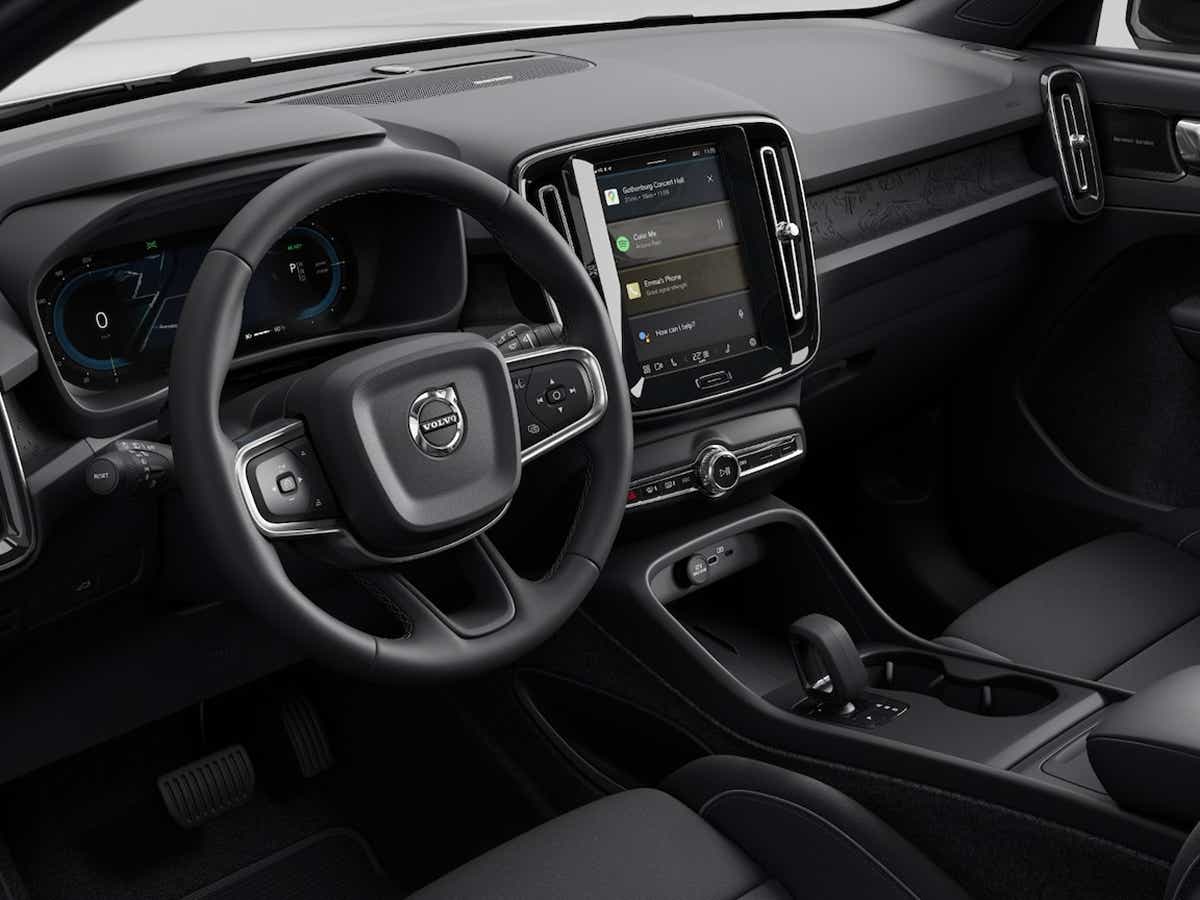 Interior dashboard view of a Volvo EC40