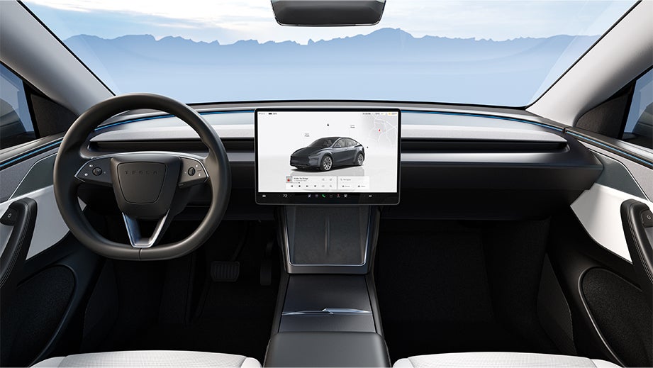 Interior dashboard of a Tesla Model Y