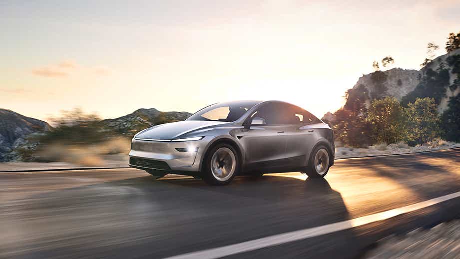 front three-quarter view of a Tesla Model Y