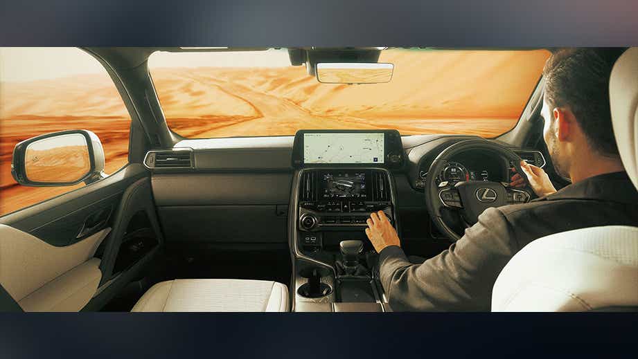 interior dashboard view of a Lexus LX