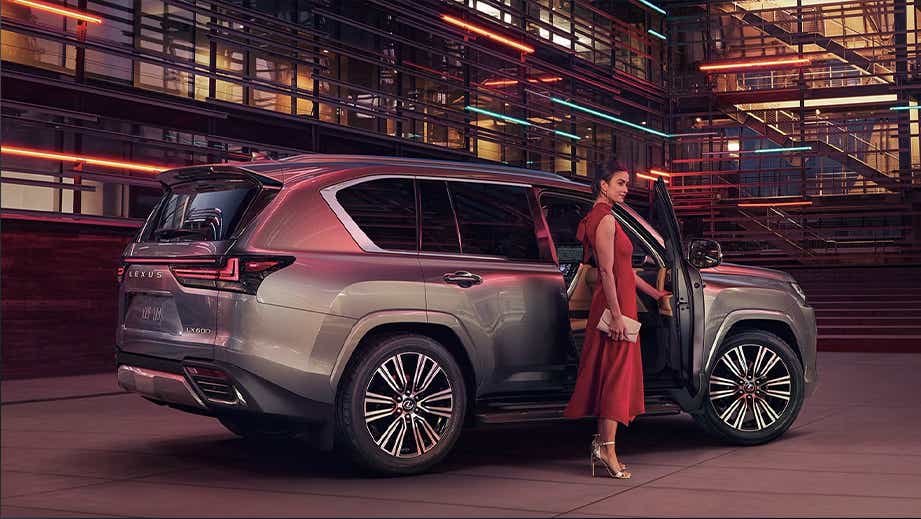 rear three-quarter view of a Lexus LX