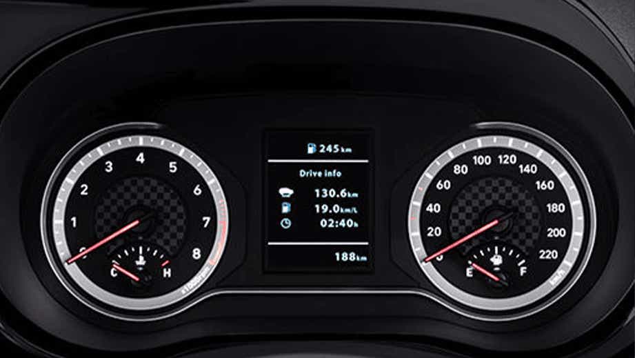 Instrument cluster of a Hyundai Aura