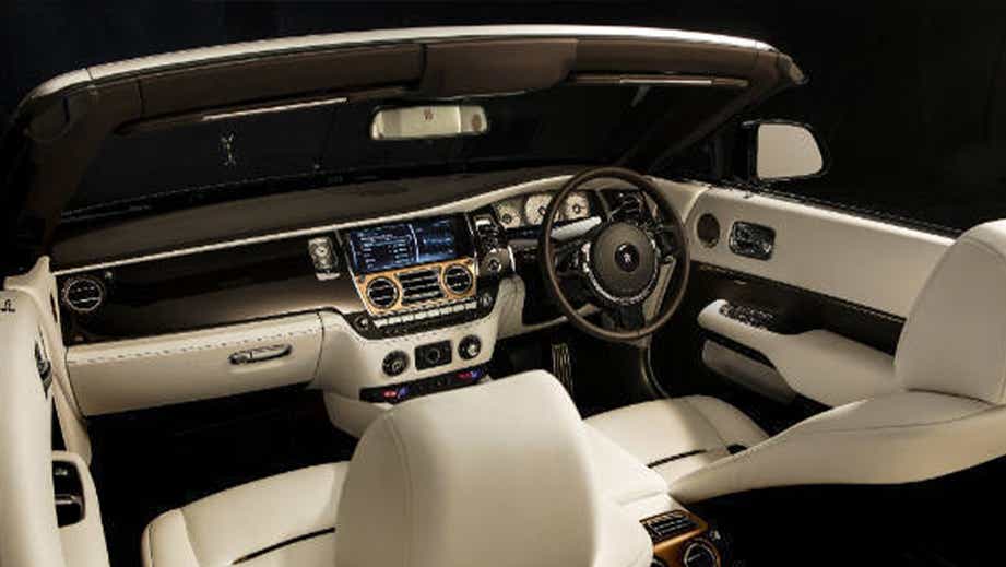 interior dashboard view of a Rolls-Royce Dawn